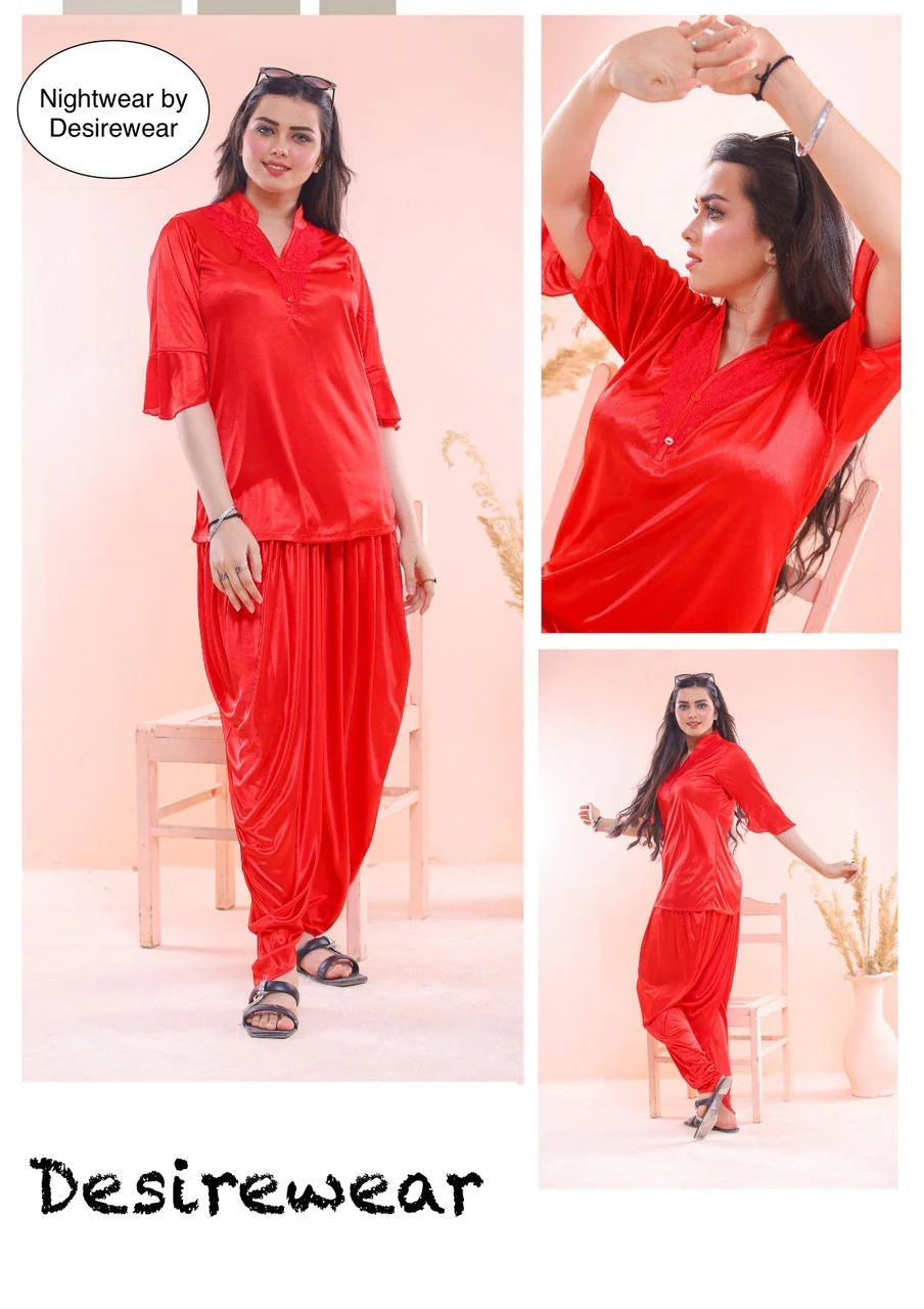2-Pes Patyala Shalwar Night Wear