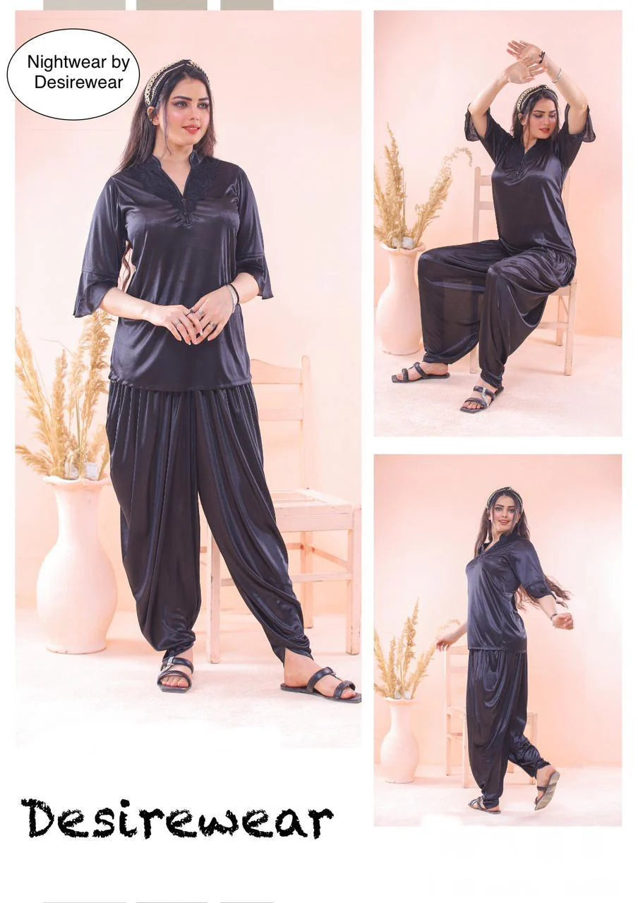 2-Pes Patyala Shalwar Night Wear